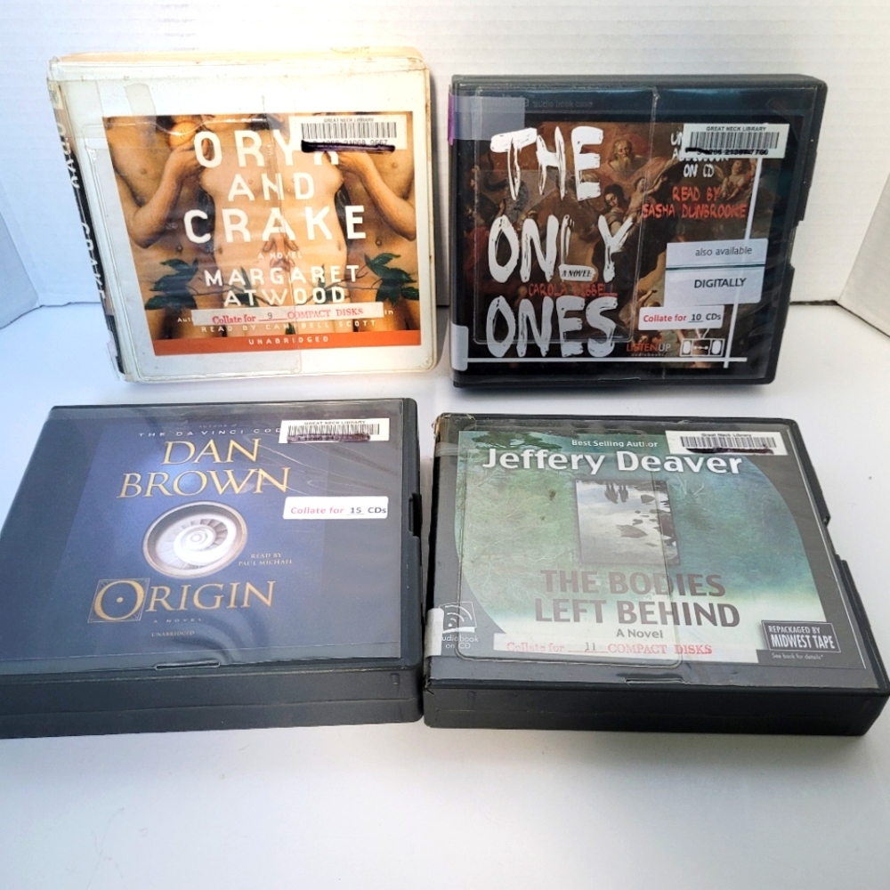 Lot of 4 Audiobooks 💿 CDs 💿 Fiction 💿 Ex-Library